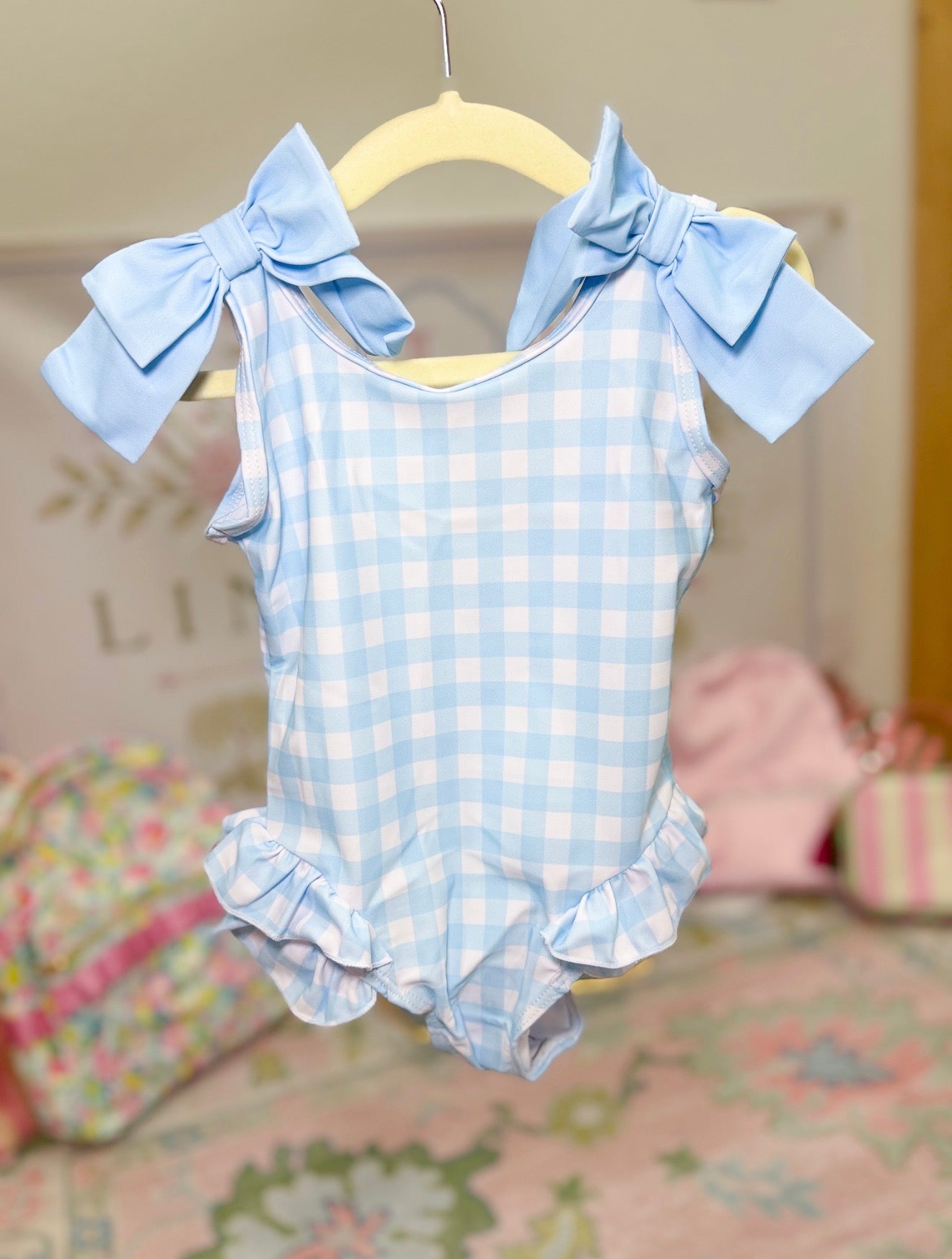Blue Gingham Swimmie