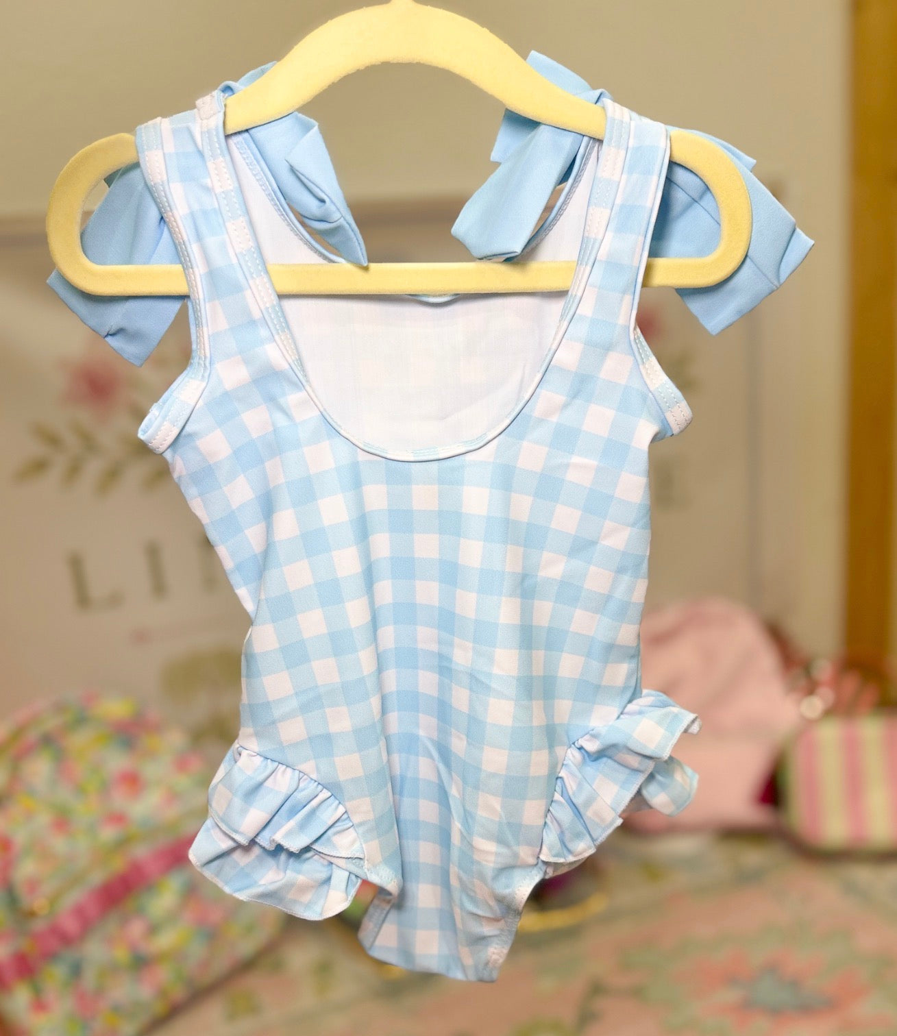 Blue Gingham Swimmie