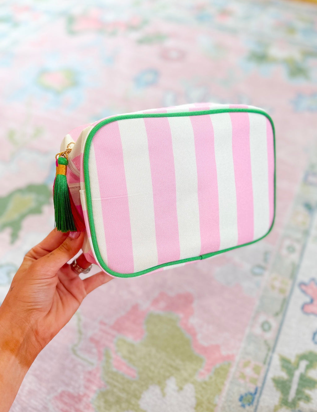 Striped Cosmetic Pouch