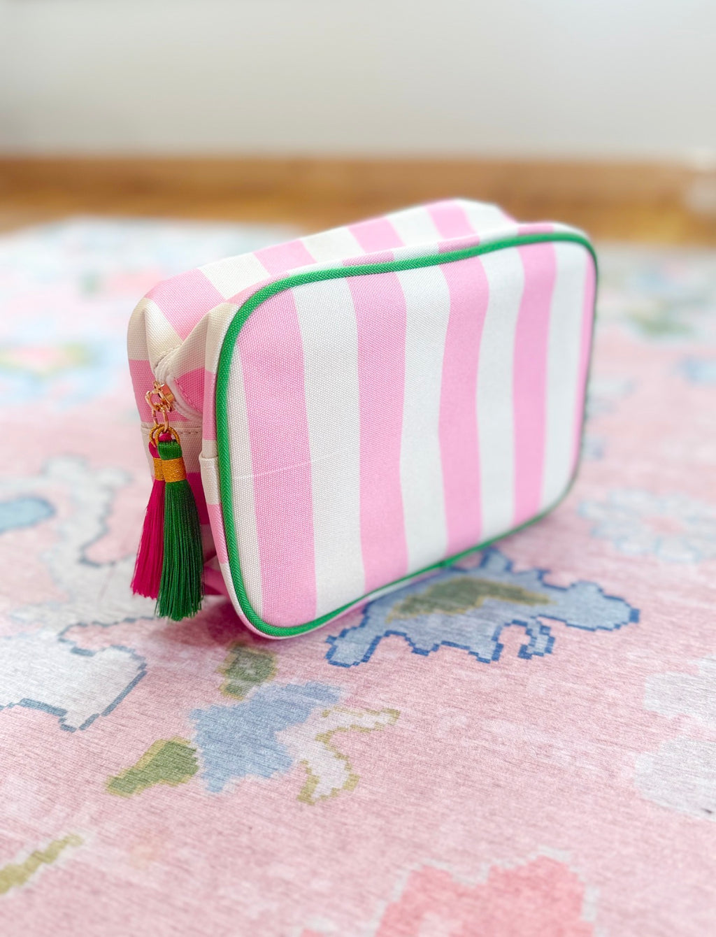 Striped Cosmetic Pouch