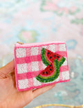 Gingham Watermelon Pouch
