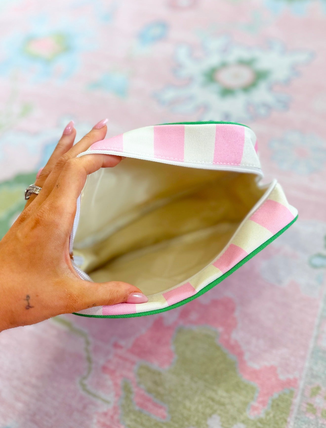 Striped Cosmetic Pouch