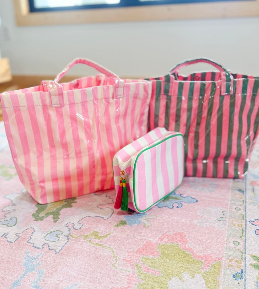 Green & Pink Beach Tote