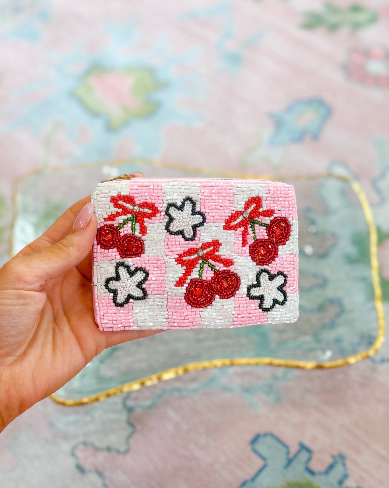 Cherry Gingham Pouch