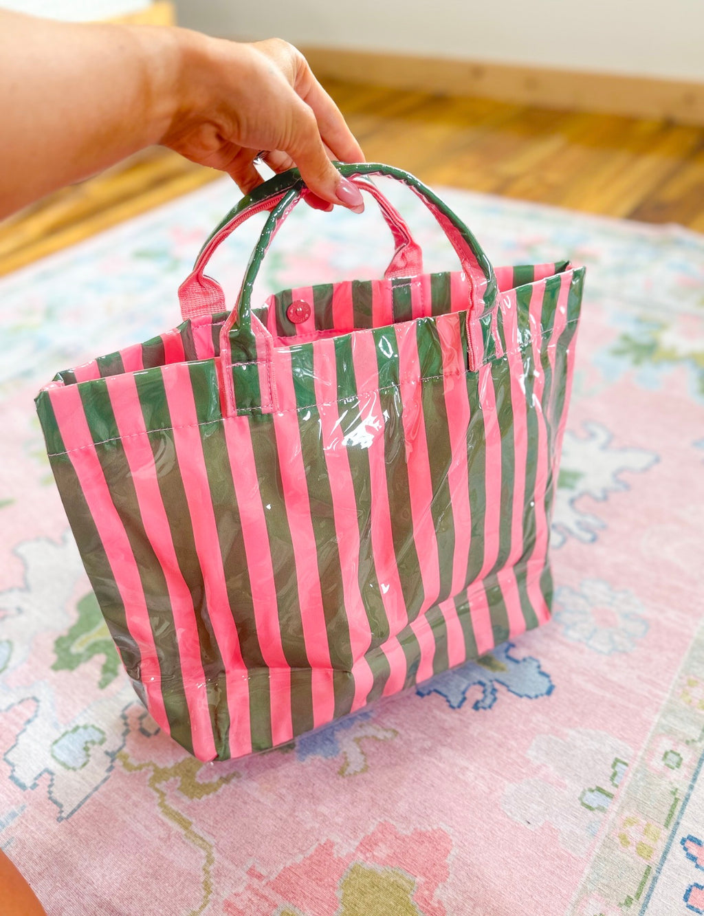 Green & Pink Beach Tote
