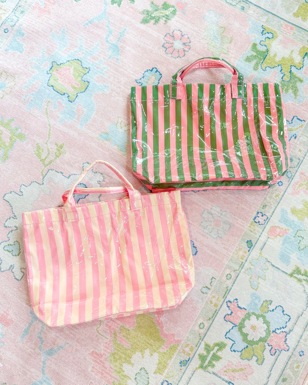 Green & Pink Beach Tote